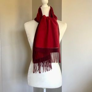 Red & Burgundy Cashmere Classic Neck Scarf